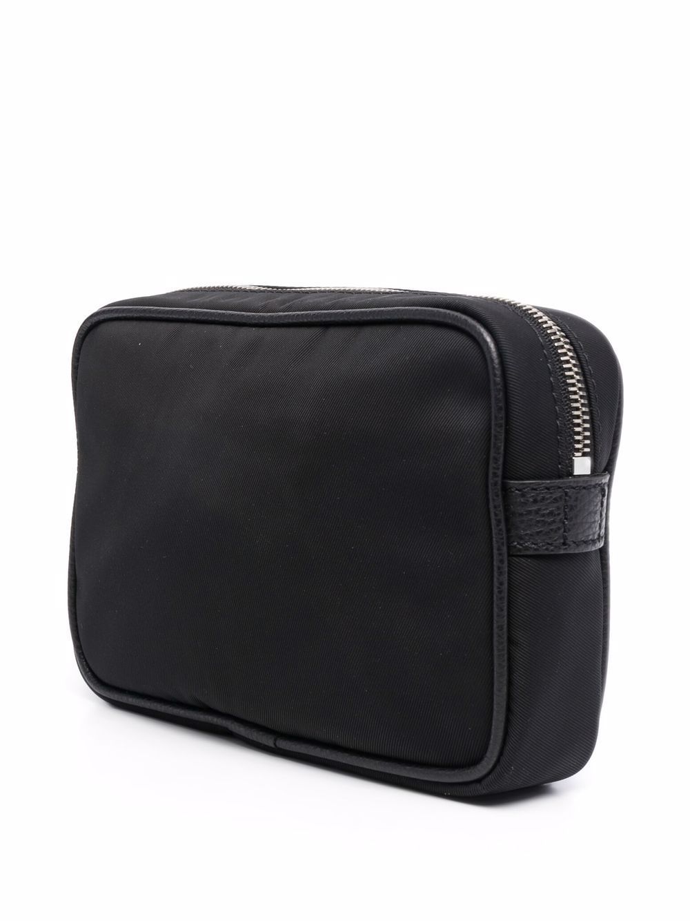 Giorgio Armani Engraved-logo Leather Tote In Black