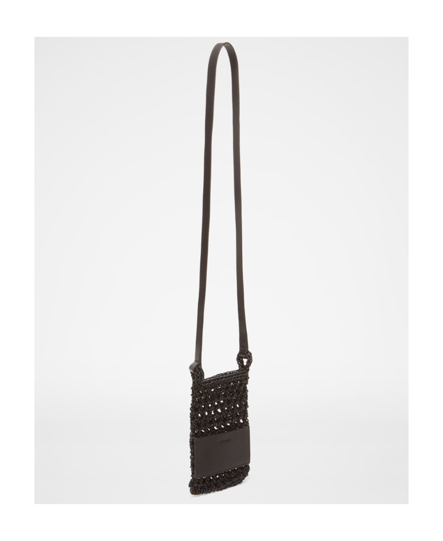 Jil Sander Small Woven Cross-body Bag In Black