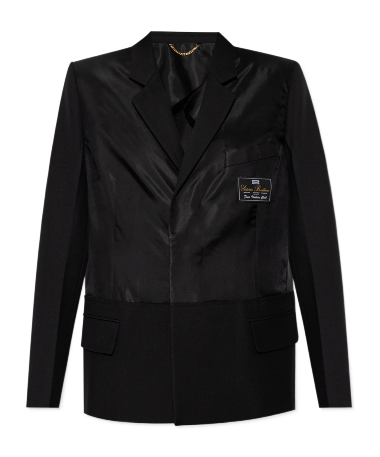 Victoria Beckham Logo-tag Blazer In Black