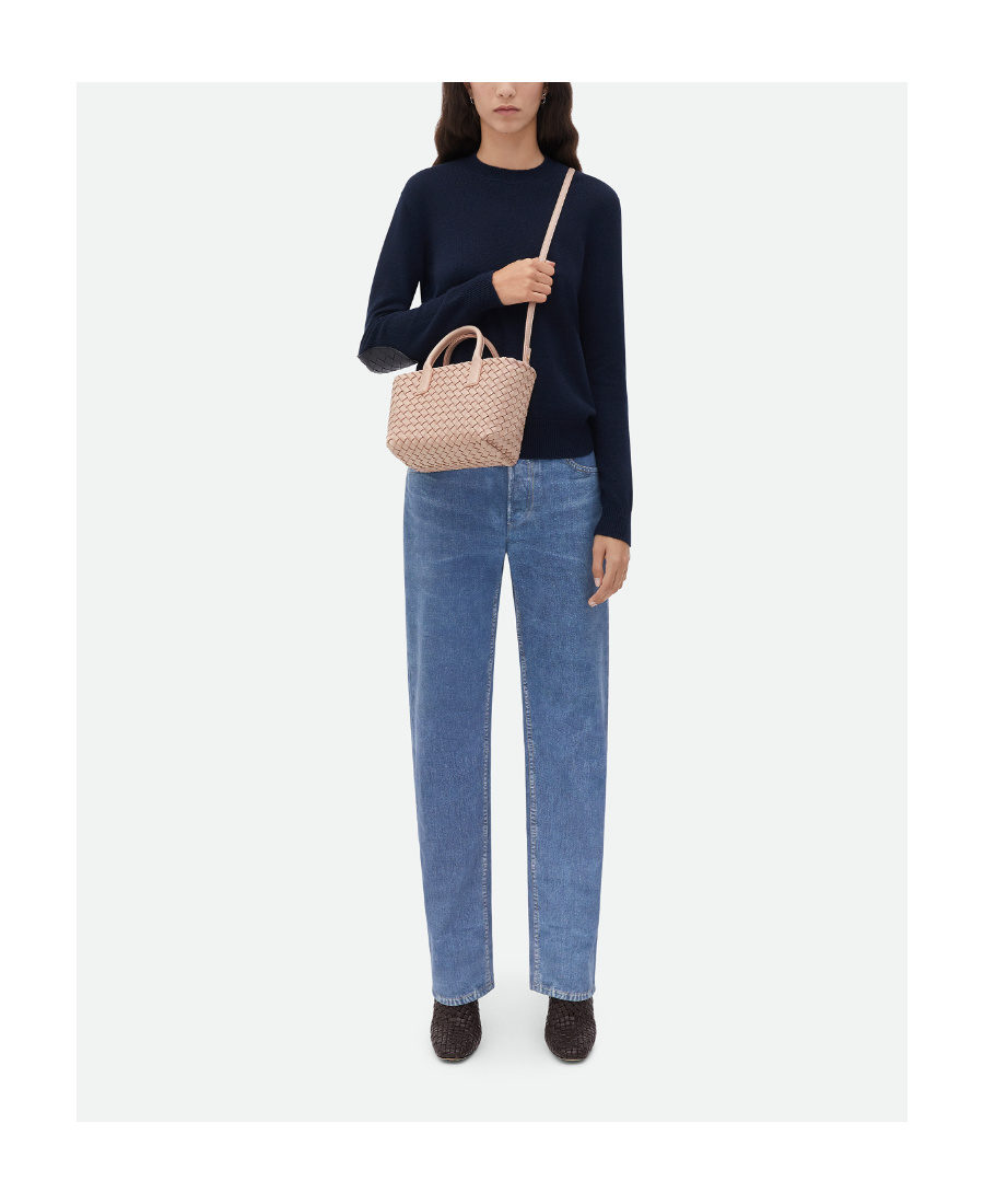 Bottega Veneta Mini Leather Cabat Top-handle Bag In Pink
