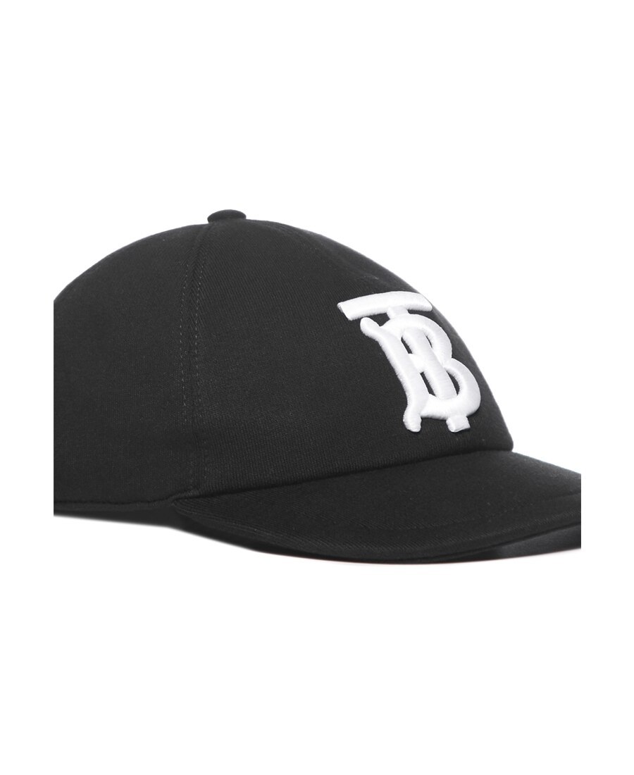 Burberry Monogram Embroidered Baseball Cap In Black