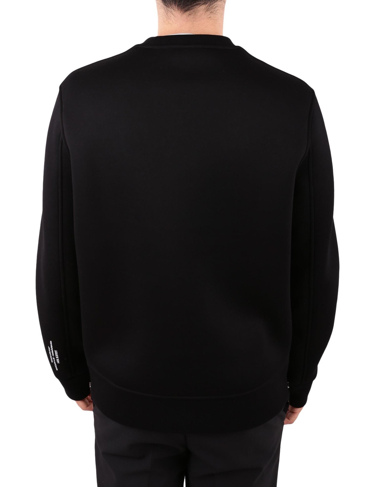 Neil Barrett Frontal Impact Color Printing Detail Hoodie In Black