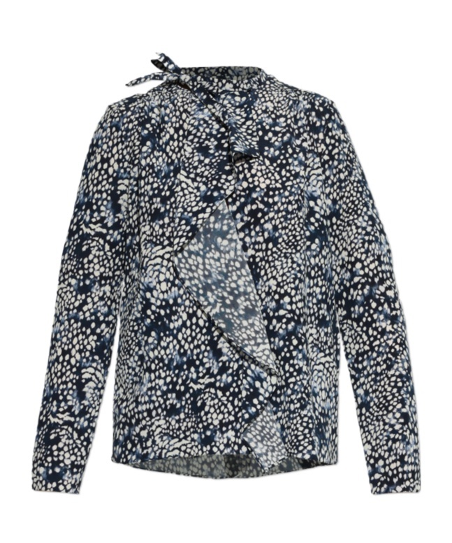 Isabel Marant Stretch Silk Utah Blouse In Gray