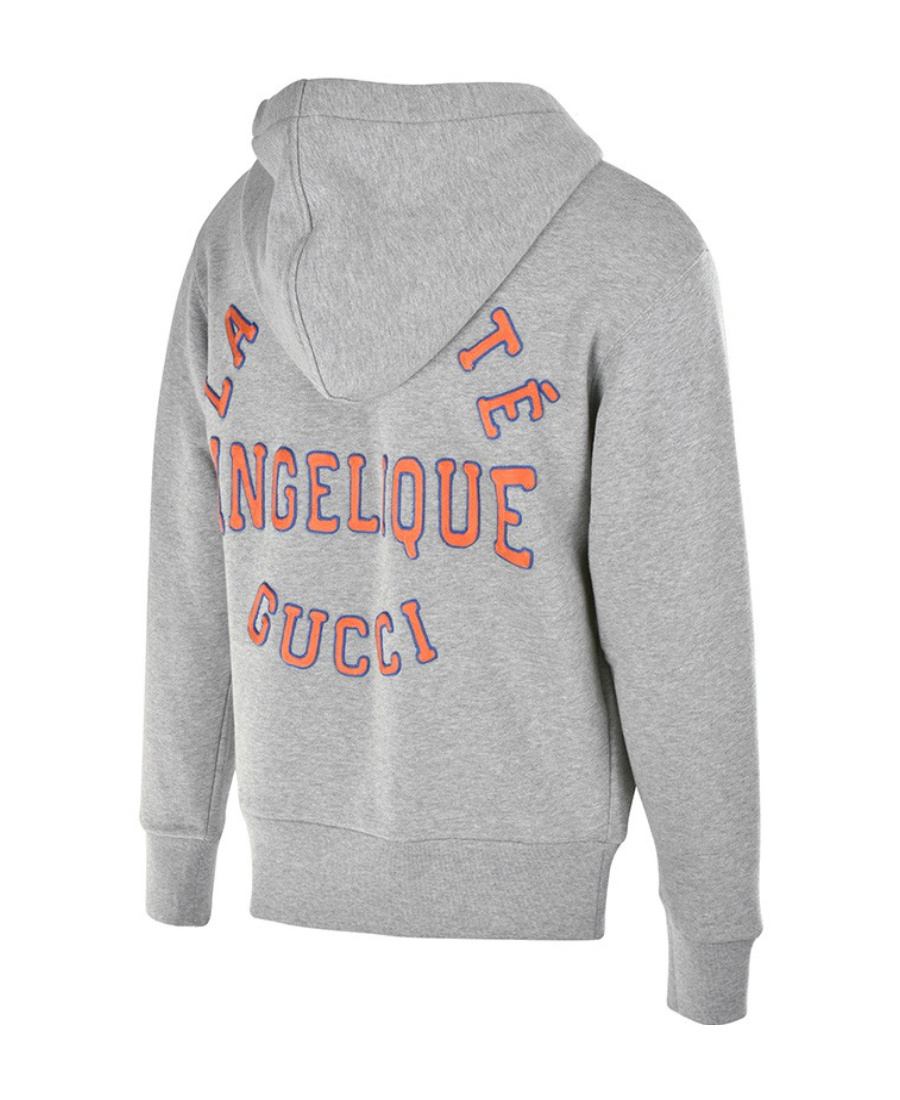 Gucci Hooded Zipper Sweater In Gray