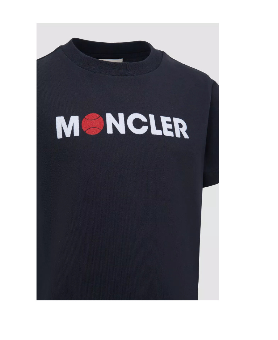 Moncler Enfant Tennis Logo T-shirt In Blue