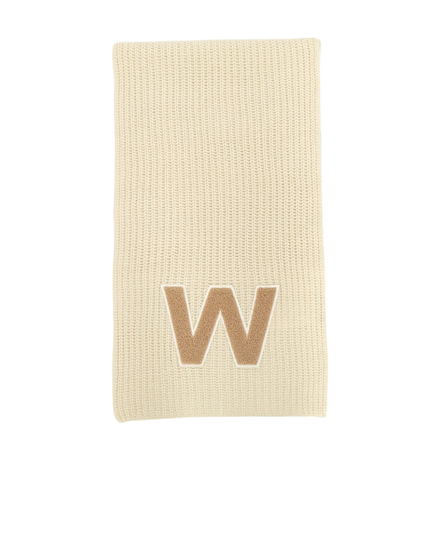 Weekend Max Mara Logo Knitted Scarf In Nude