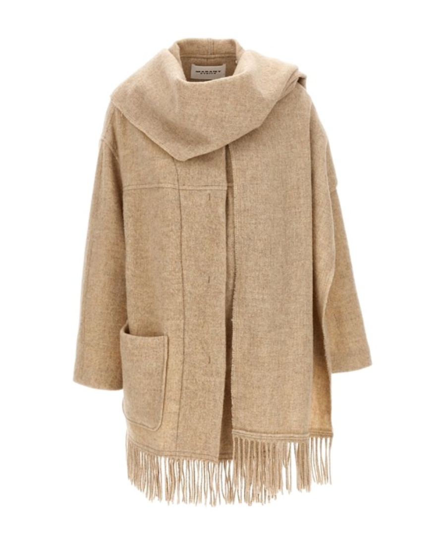 Isabel Marant Étoile Marant Etoile Faty Fringed Coat In Nude