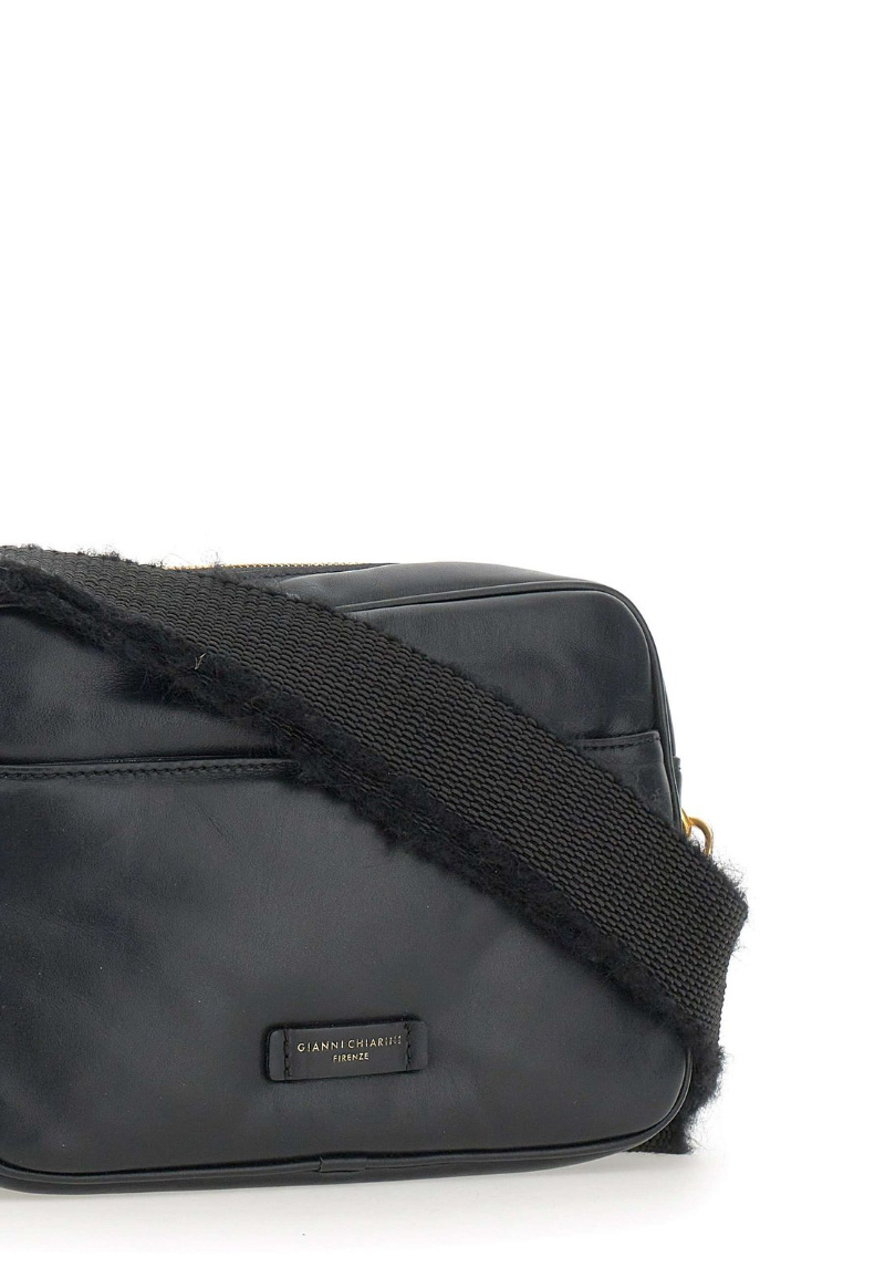 Gianni Chiarini Logo Patch Zipped Shoulder Bag In Black