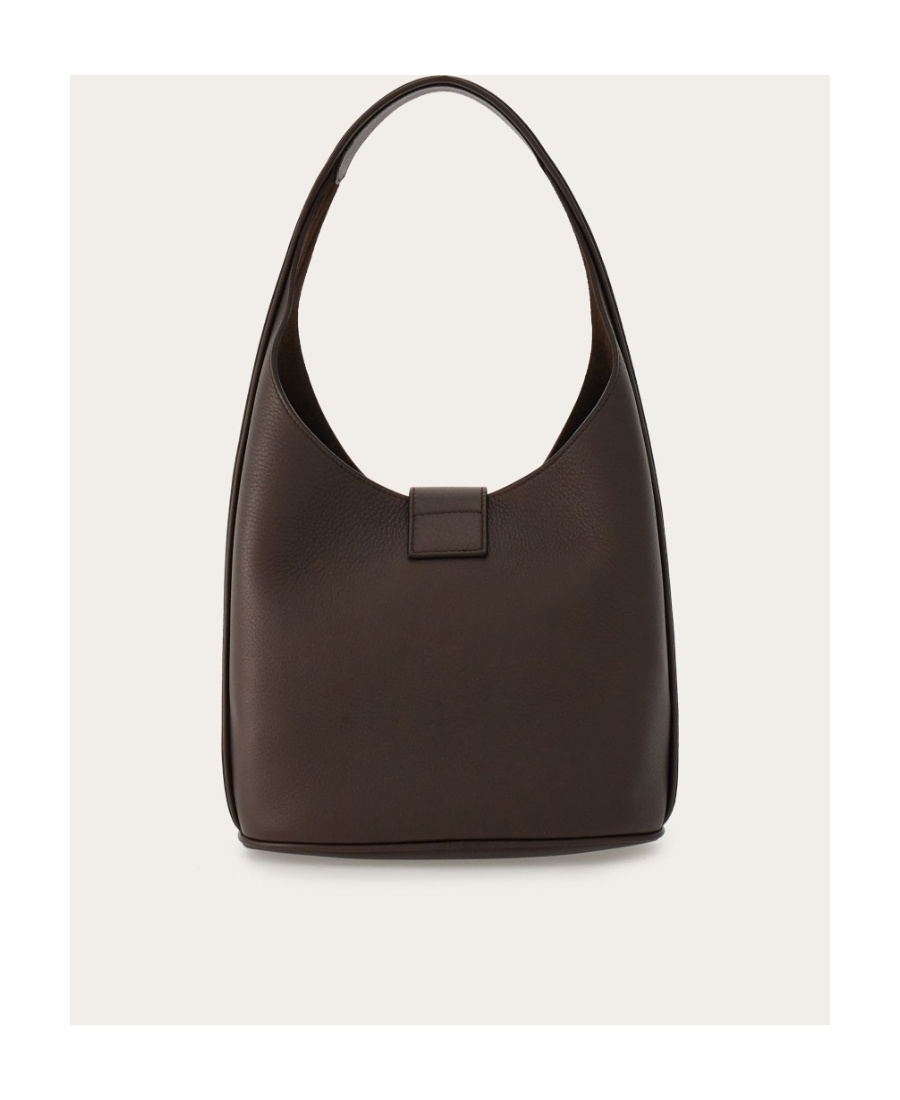Shop Ferragamo Salvatore Logo Engraved Shoulder Bag In Black