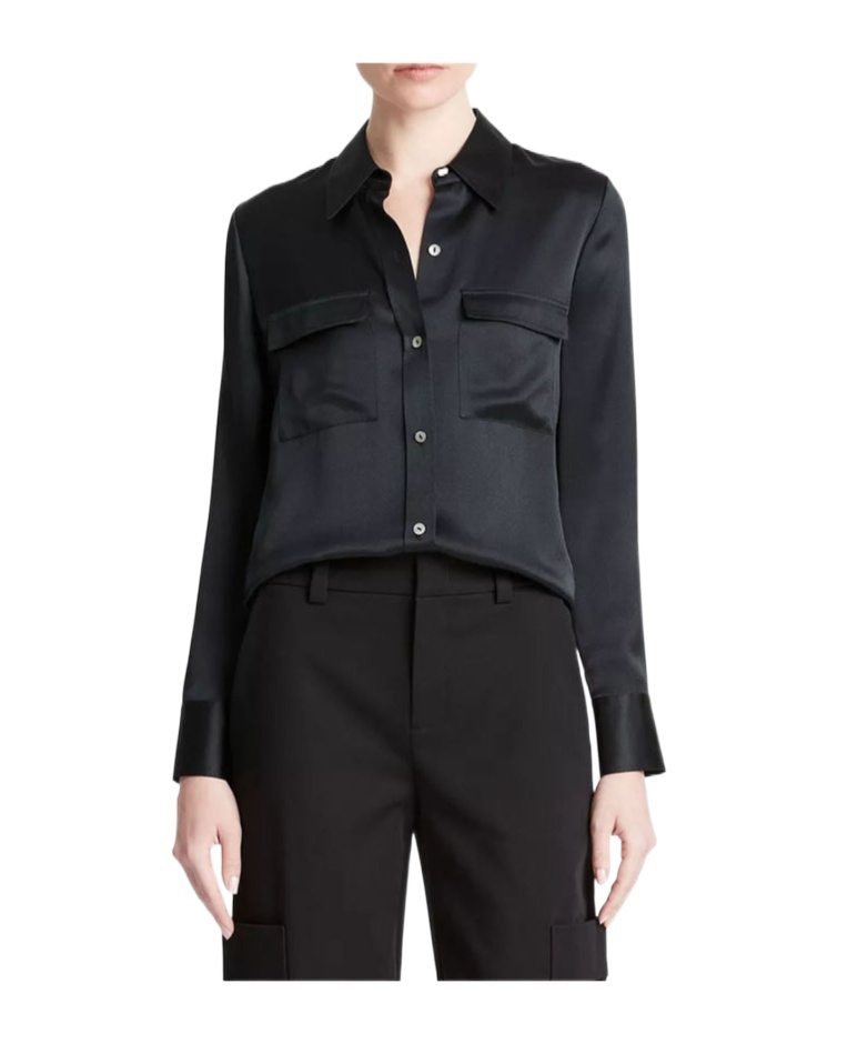 Shop Vince Long-sleeved Shirt In Black