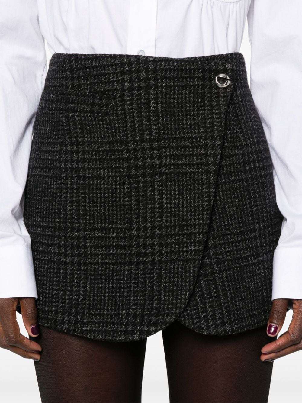 Coperni Prince Of Wales Tailored Mini Skirt In Black