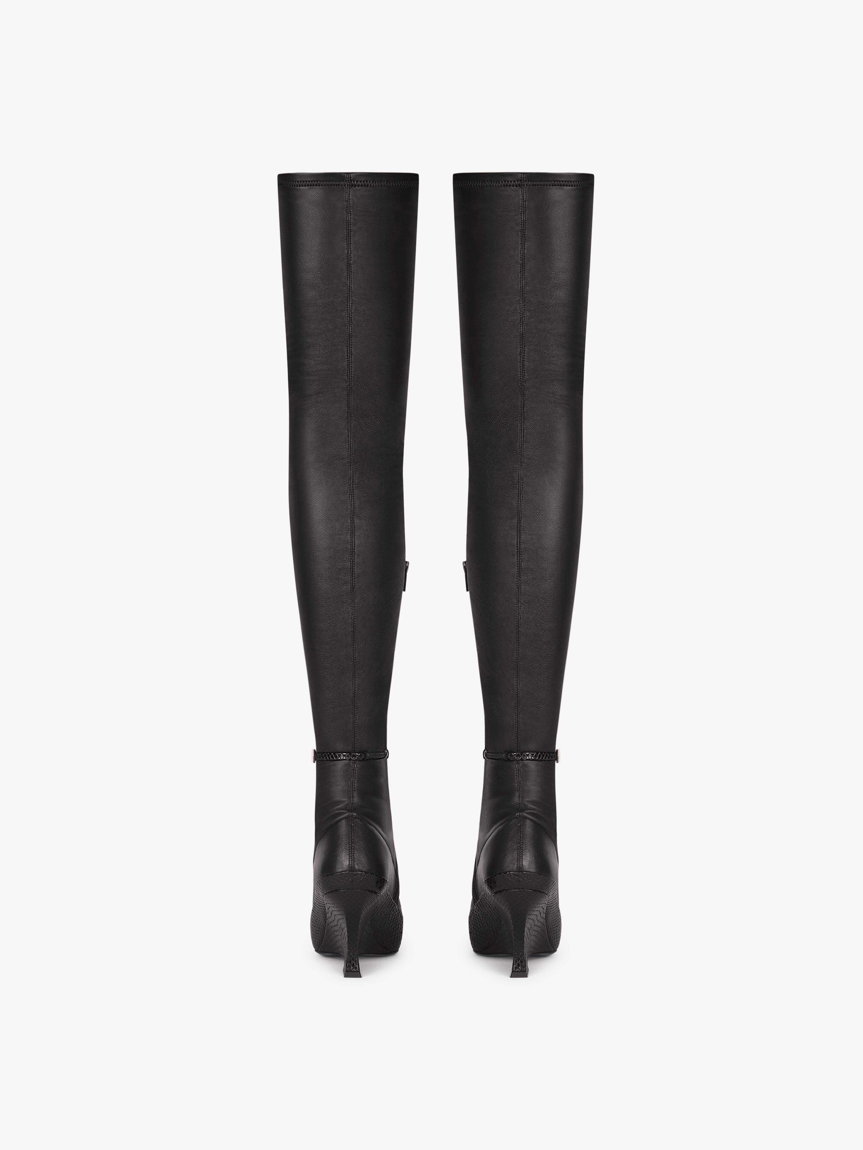 Givenchy Raven Over-the-knee Boots In Leather And Ayers In Black
