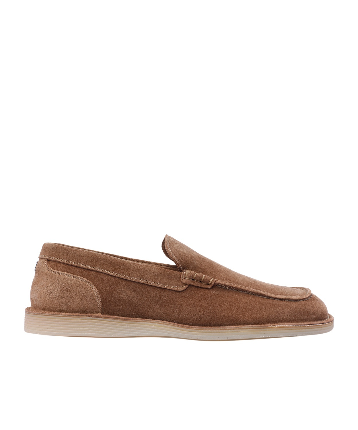 Dolce & Gabbana Brown Suede Loafers With Rubber Sole In Brown