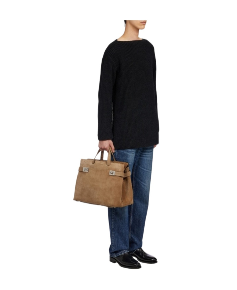 Ferragamo Salvatore  Logo Plaque Briefcase In Brown