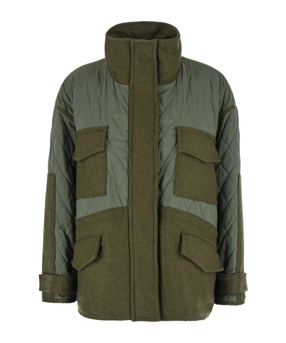 Pinko 'voltaire' Green Jacket With High Neck In Green