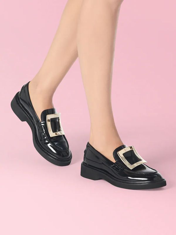 Roger Vivier Viv Rangers Met Buc 25 Loafers In Black