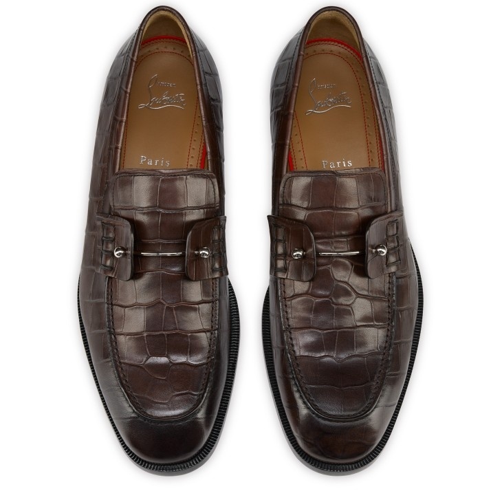 Christian Louboutin Round-toe Loafers In Brown