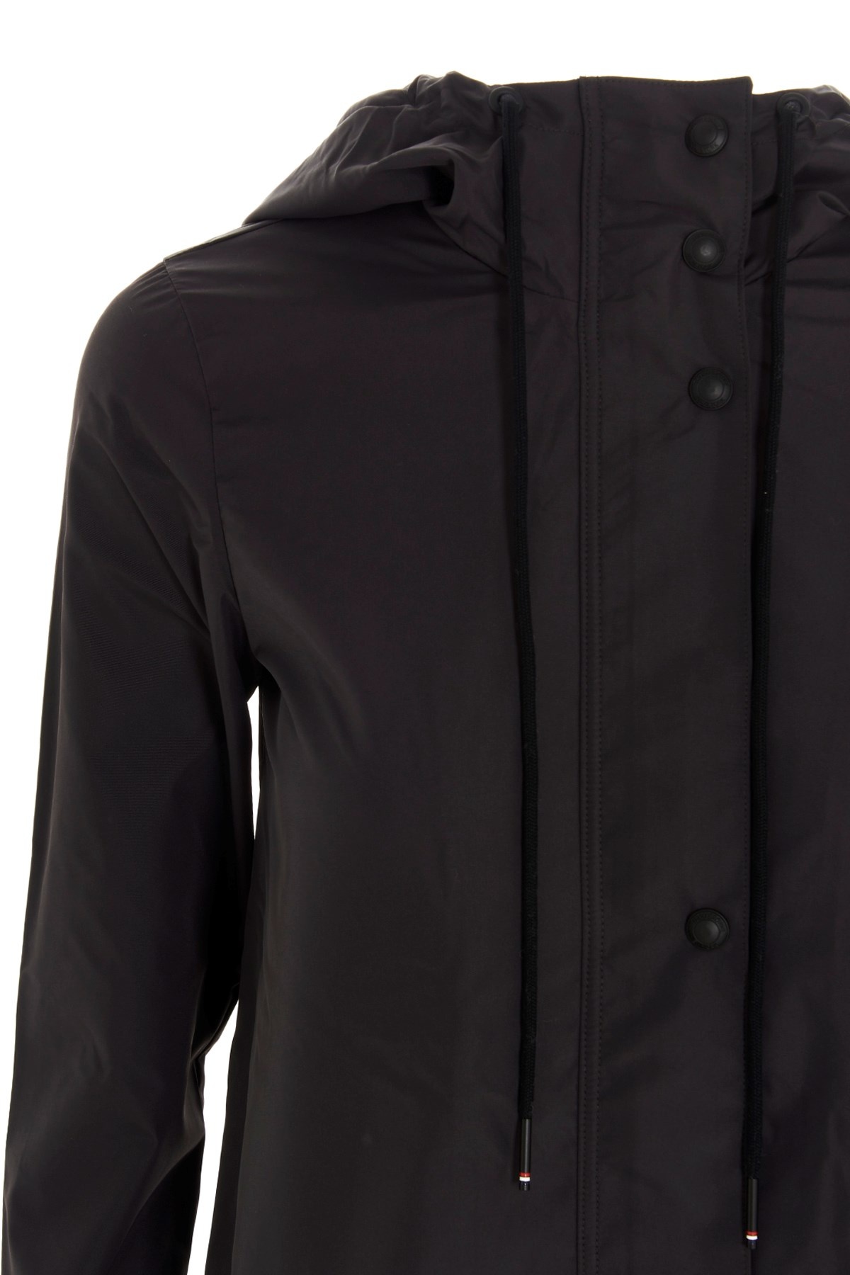 Thom Browne 4 Bar'hooded Windbreaker In Black