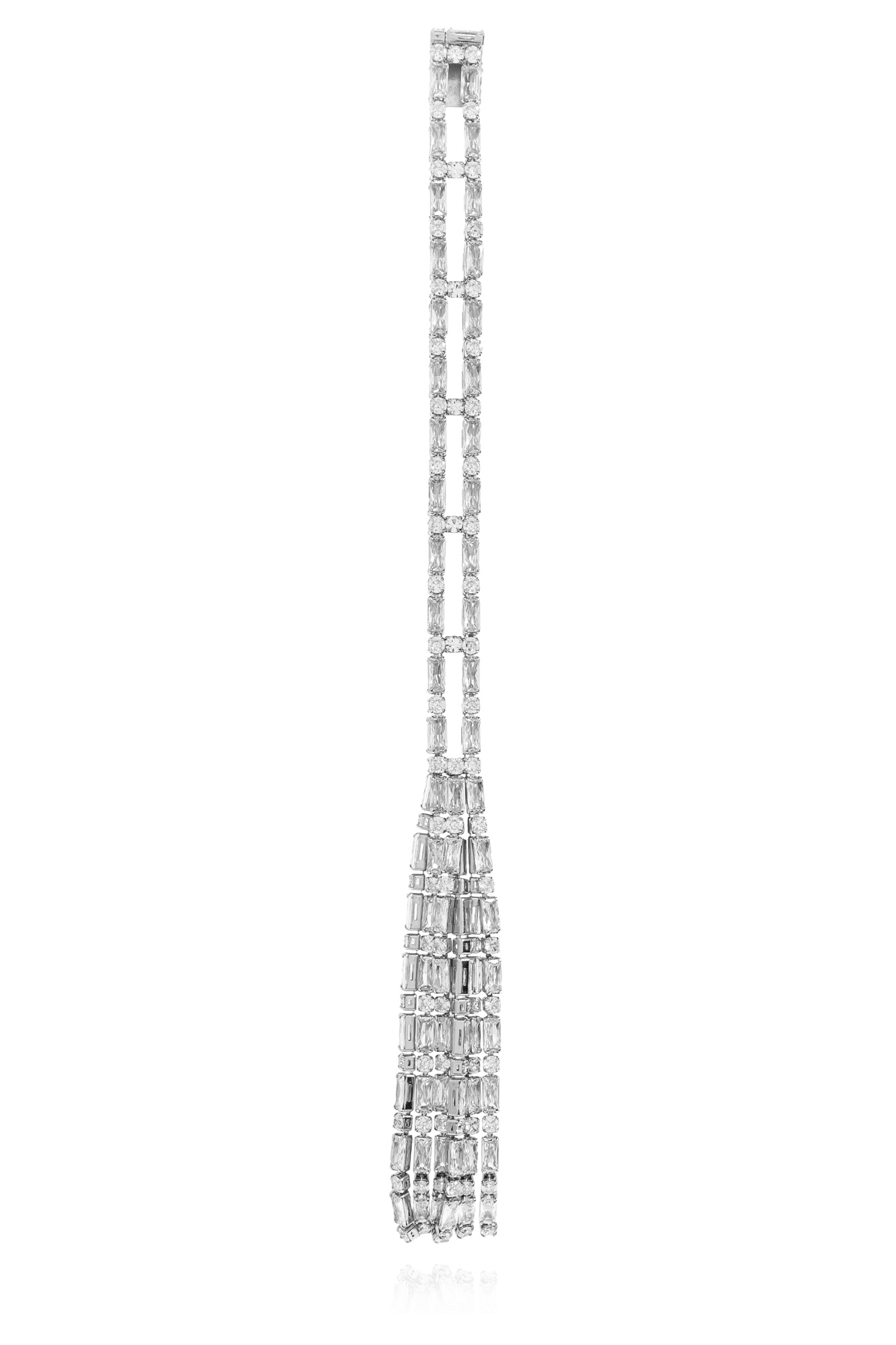 Dsquared2 Crystal Drop Earrings Geometric Detailing In Metallic