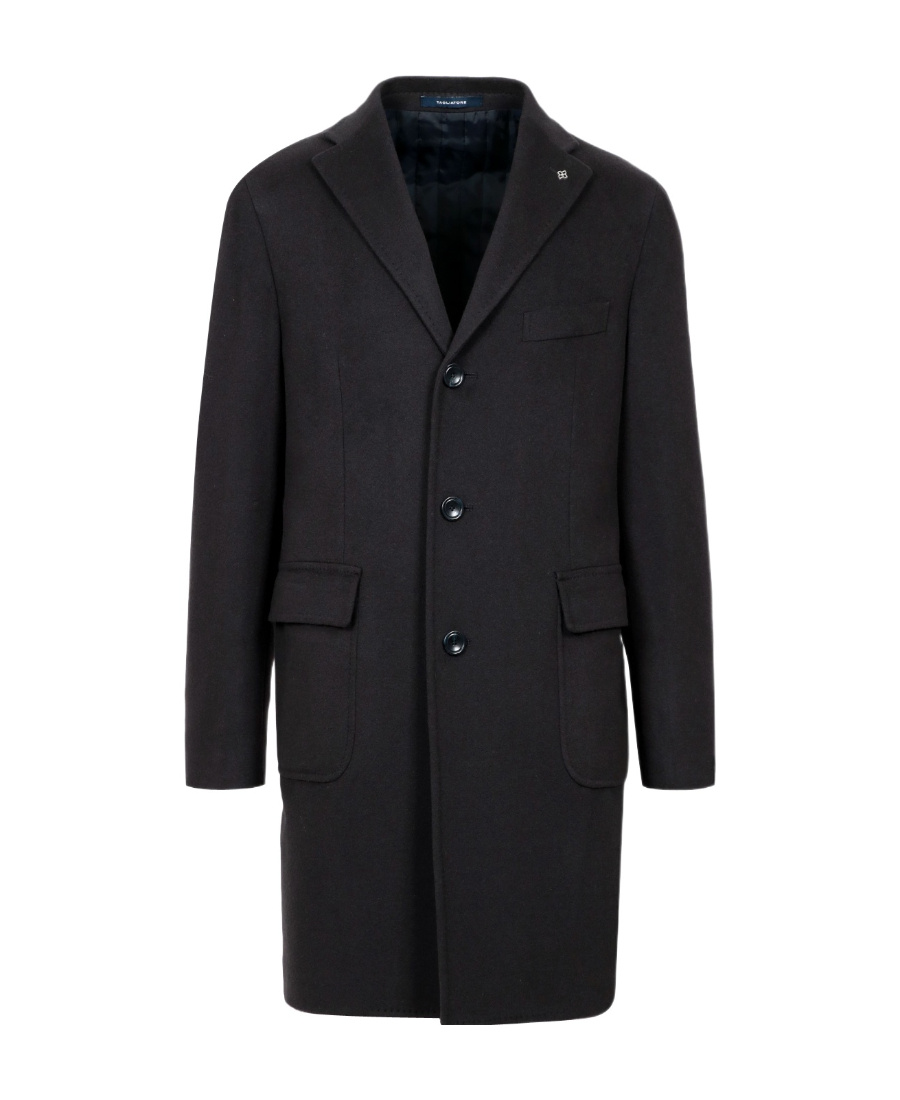 Tagliatore Tailored Single-breasted Coat Featuring Pockets In Black