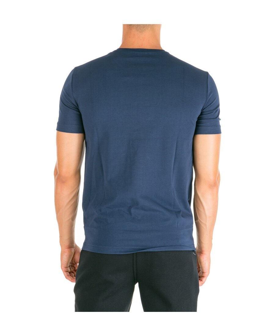 Ea7 T-shirt With Round Neck And Short Sleeves In Blue