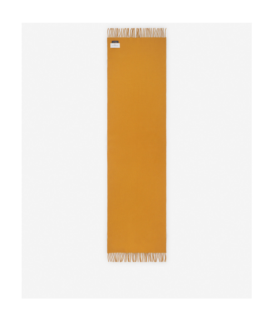 Maison Kitsuné Fox-patch Fringed Scarf In Brown