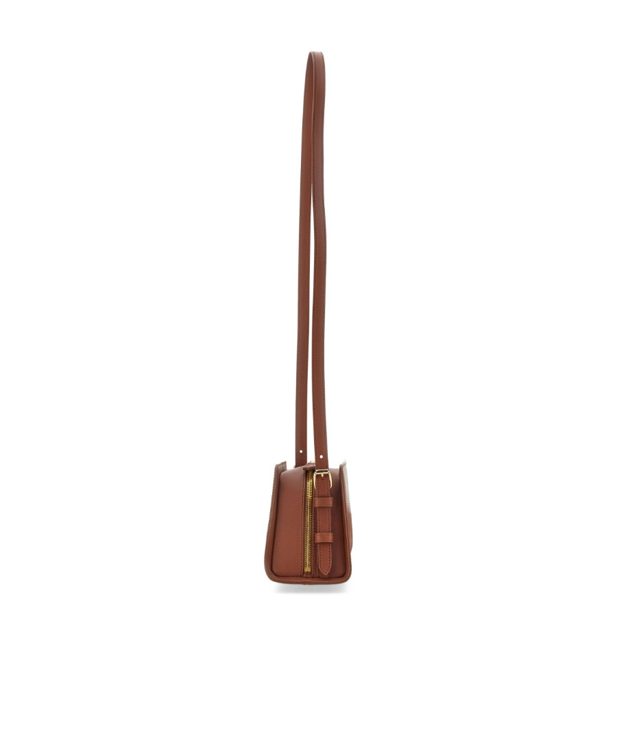 Apc A.p.c. Tetra Logo Detailed Small Shoulder Bag In Brown