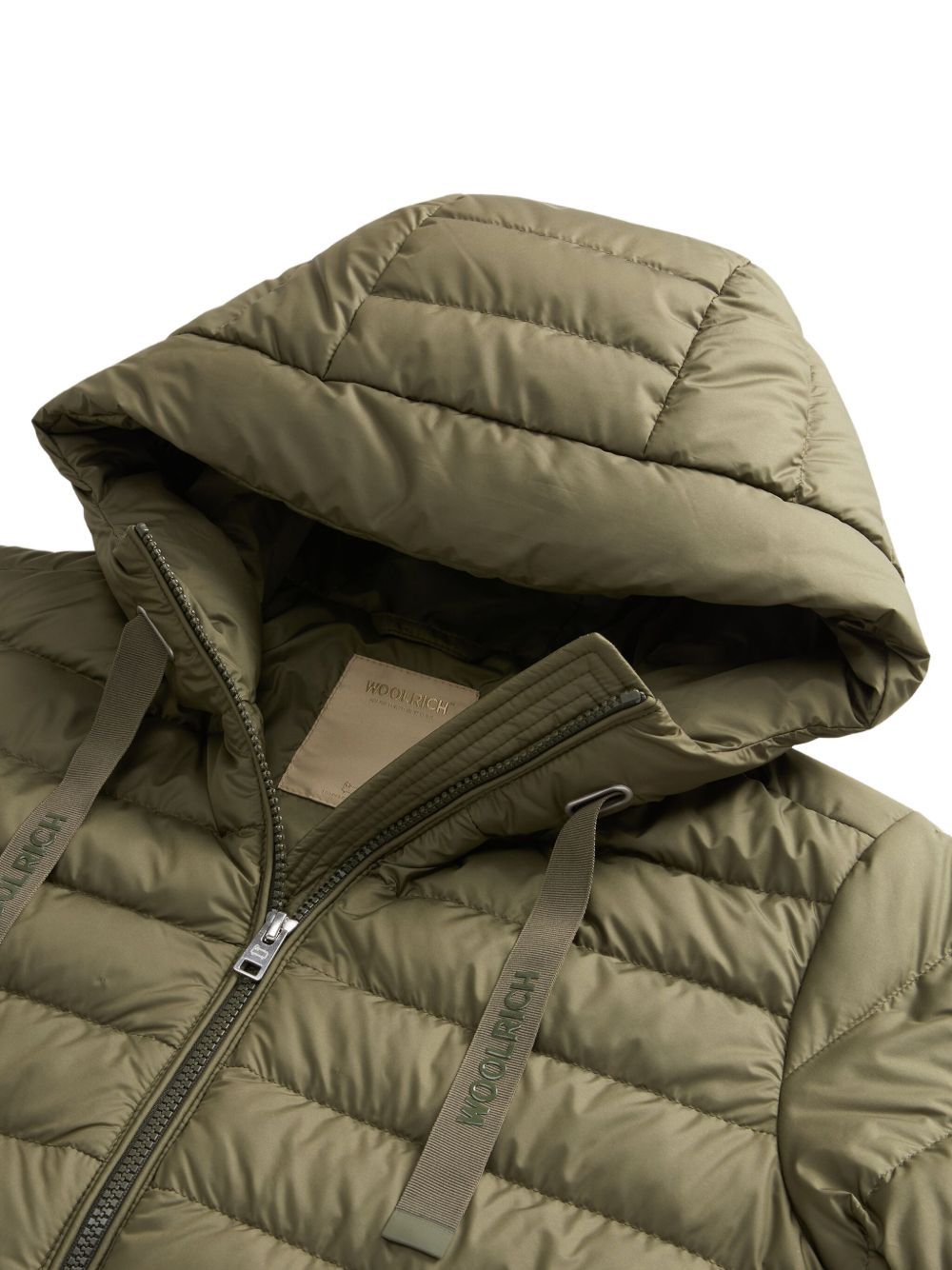 Woolrich Army Green Polyester Down Jacket In Green