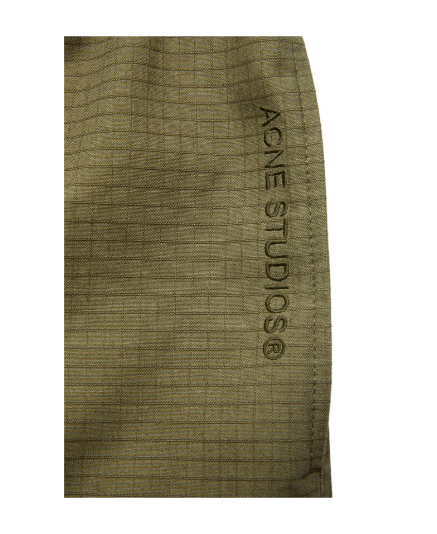 Acne Studios Straight Cotton Cargo Trousers In Green