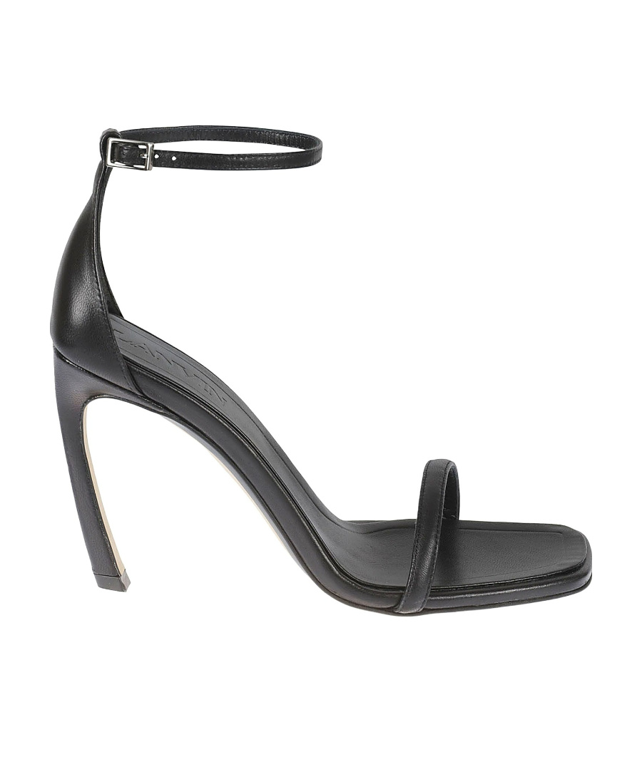 Lanvin Swing 95 Leather Sandal In Black