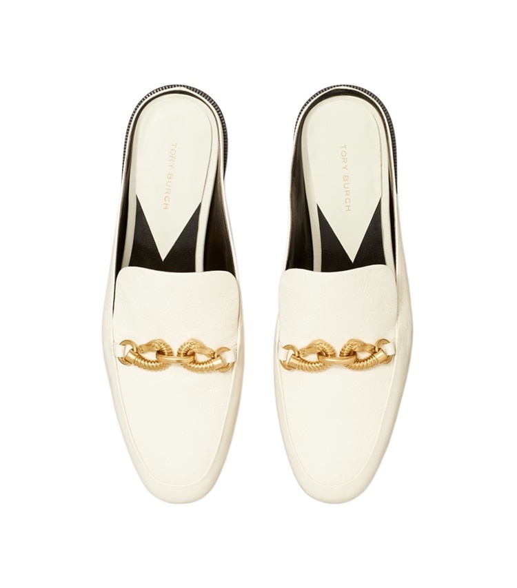Tory Burch Jessa Leather Mules In Nude