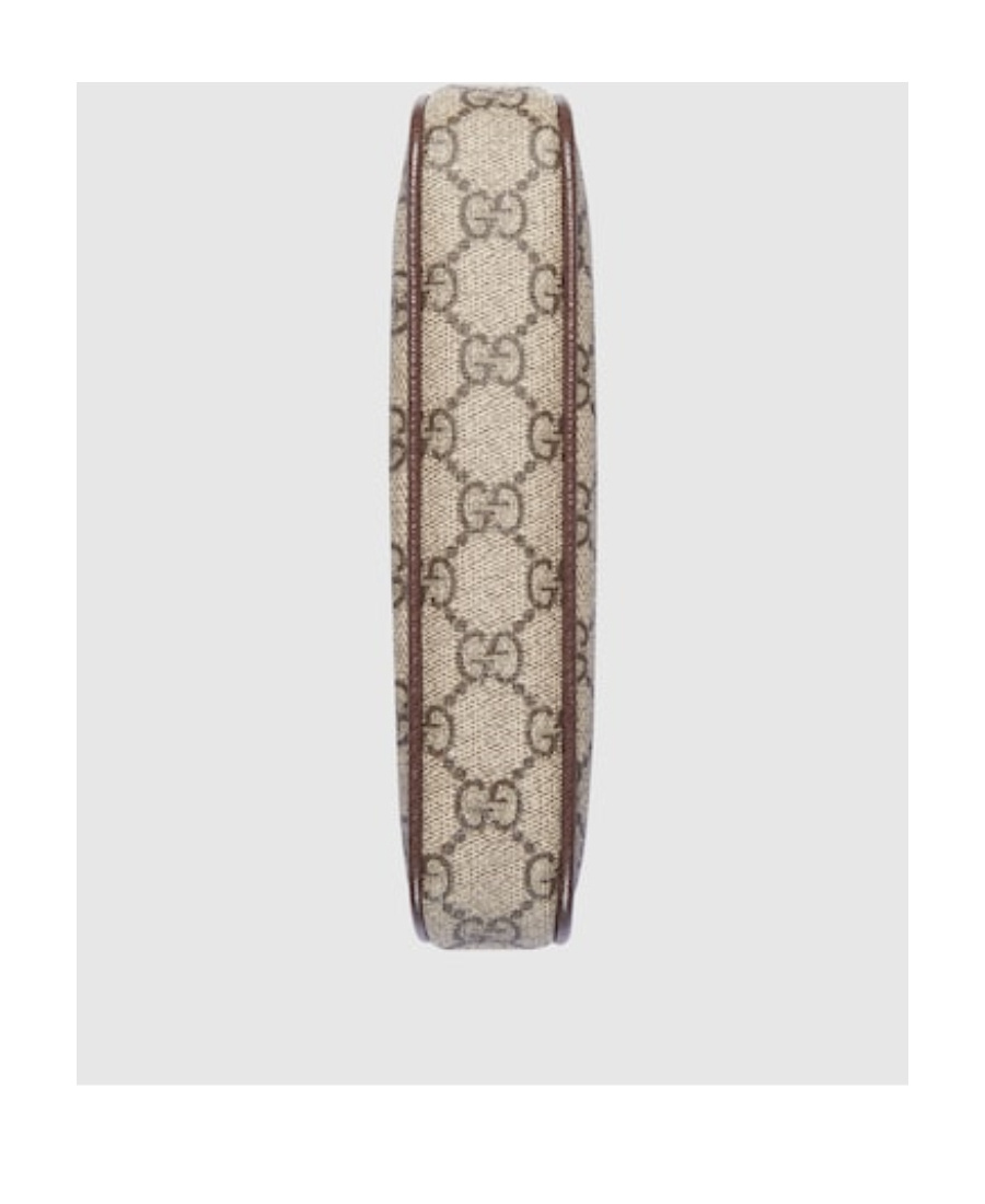 Gucci Women Beige Shoulder Bag With Gg Plaque On The Front And Chain-link Handle In Gg Canvas Woman In Multi