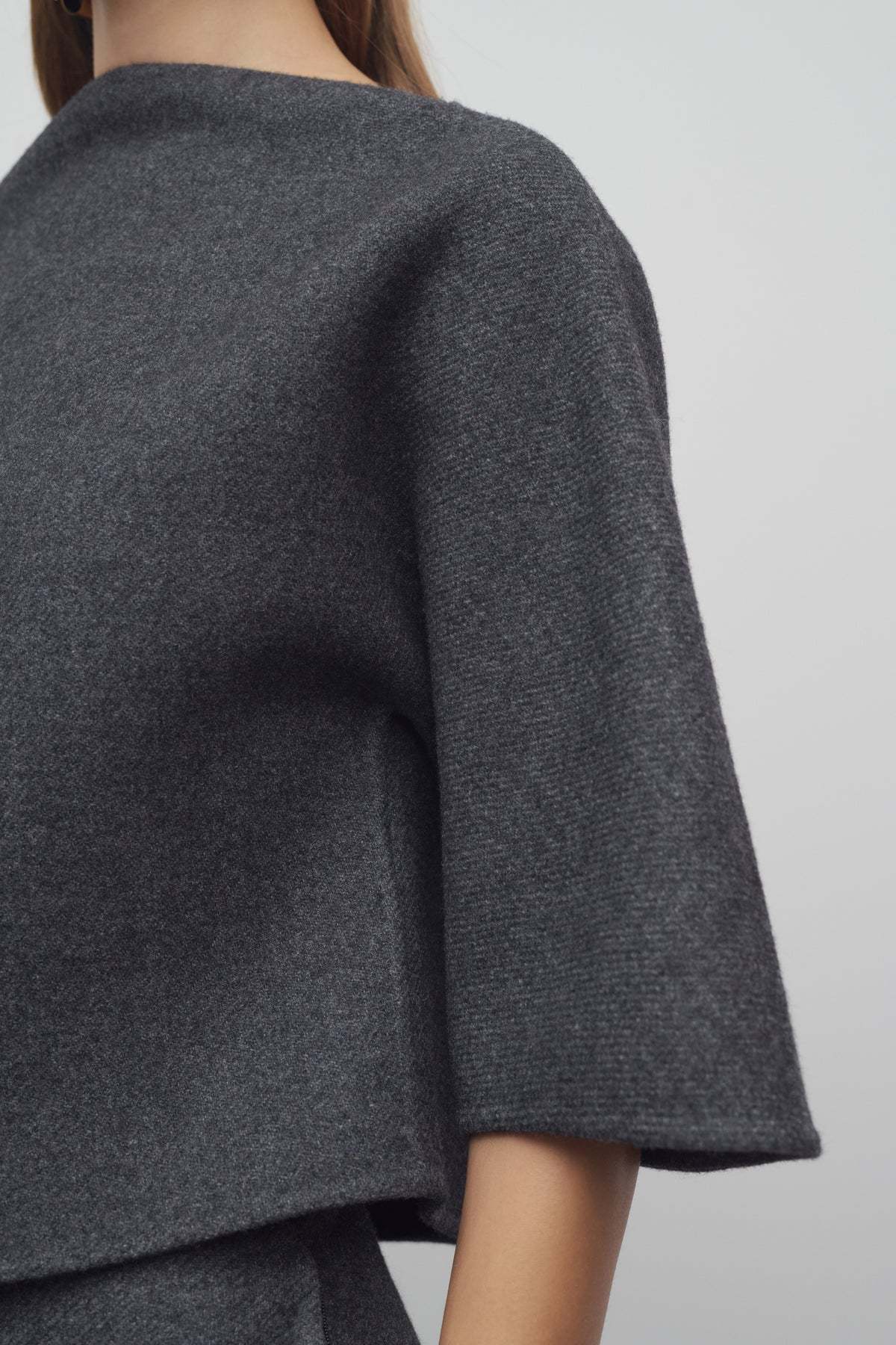 THE ROW WOOL ASYMMETRICAL TOP