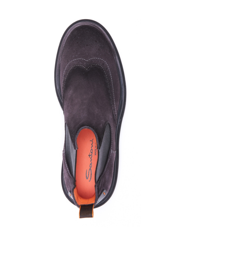 Santoni Side Elasticated-panel Ankle Boots In Black