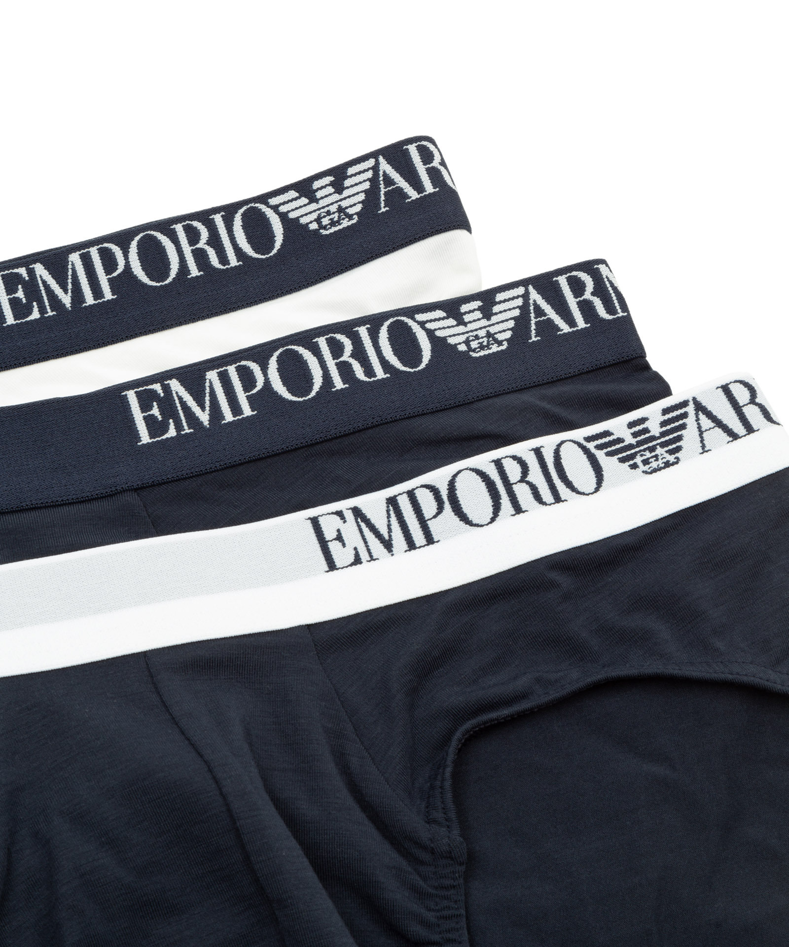 Emporio Armani Elastic Waist Briefs Pants 3-piece Set In Black