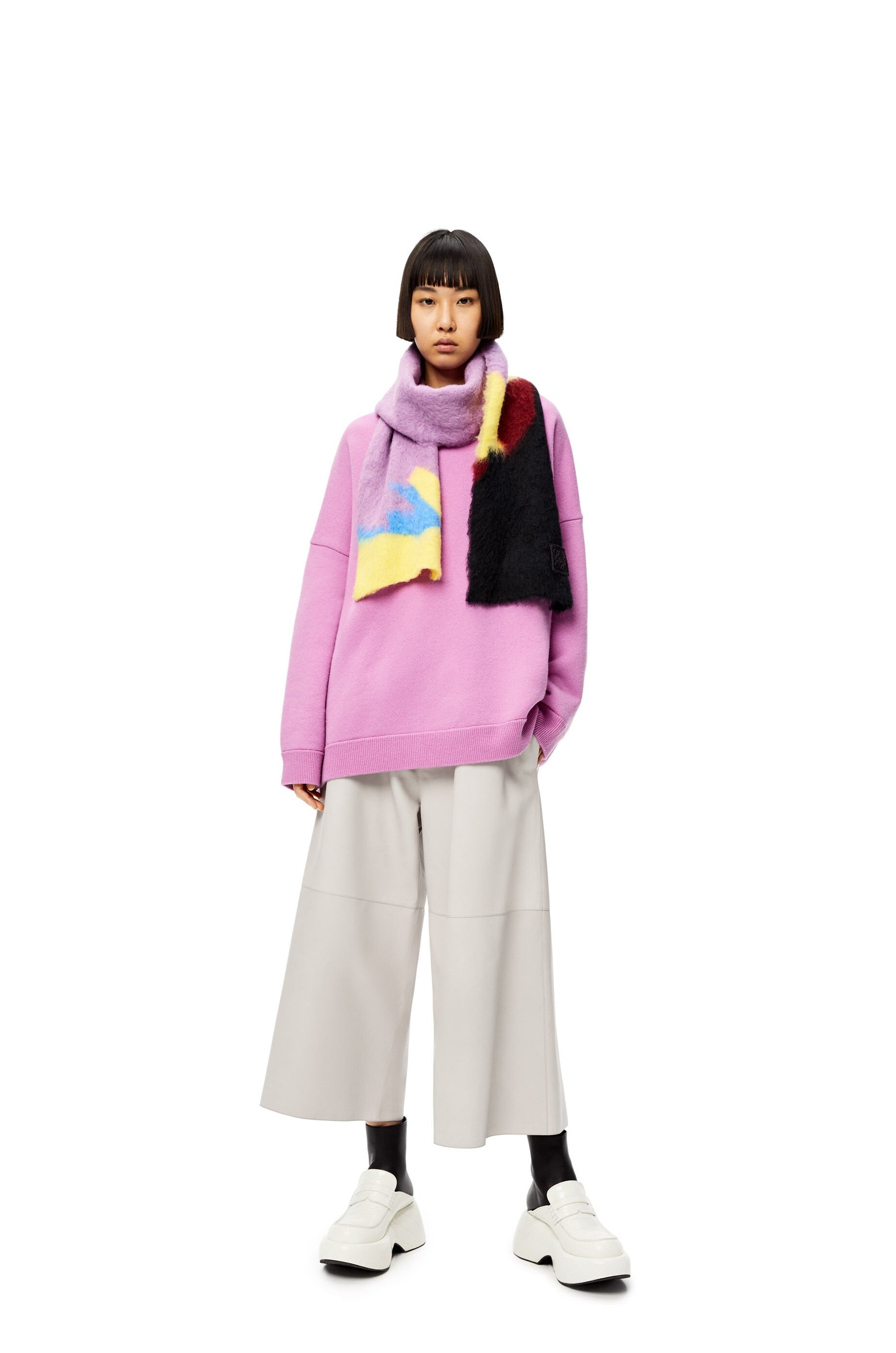 Loewe Inlaid Woven Scarf In Multicolor