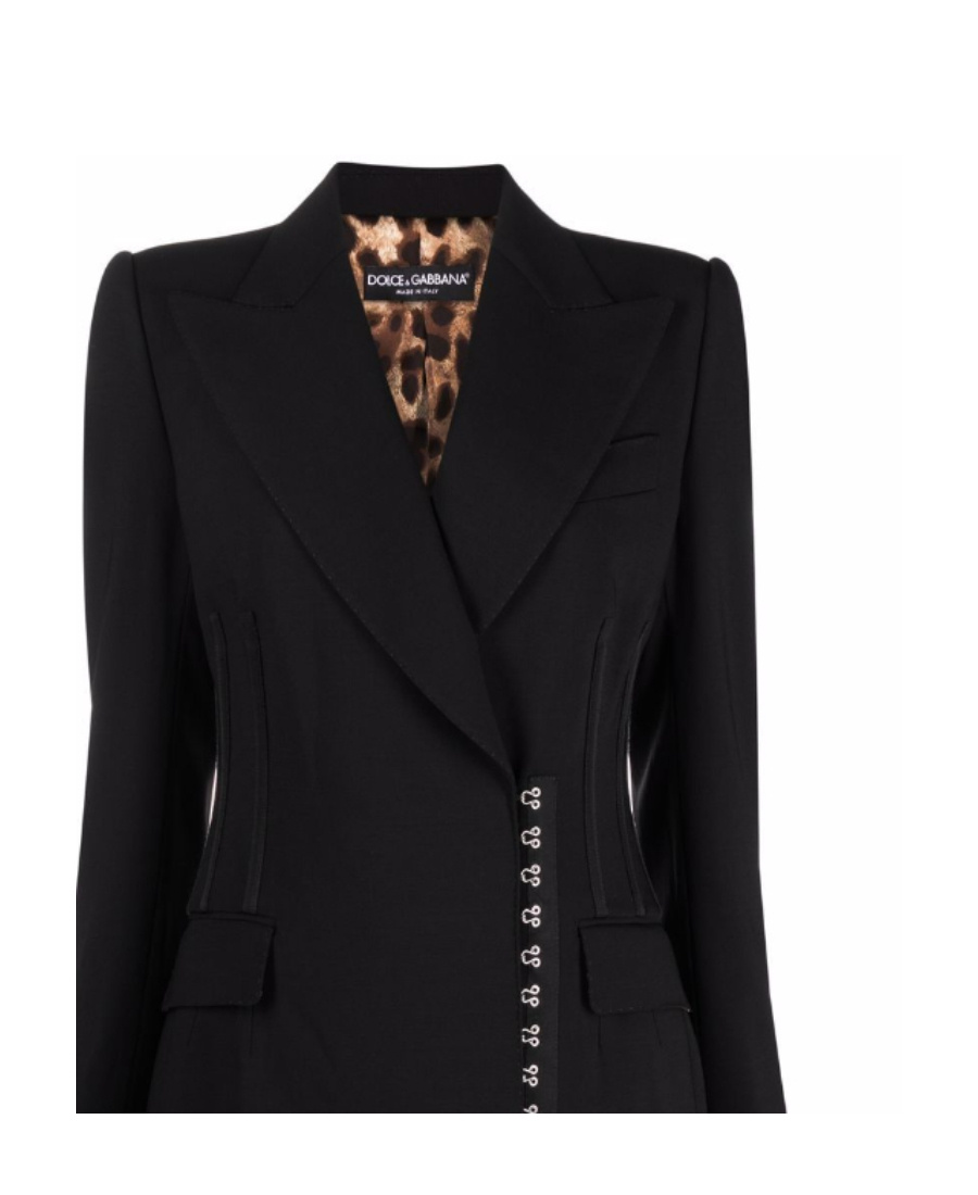 Dolce & Gabbana Side-fastening Virgin Wool Coat In Black