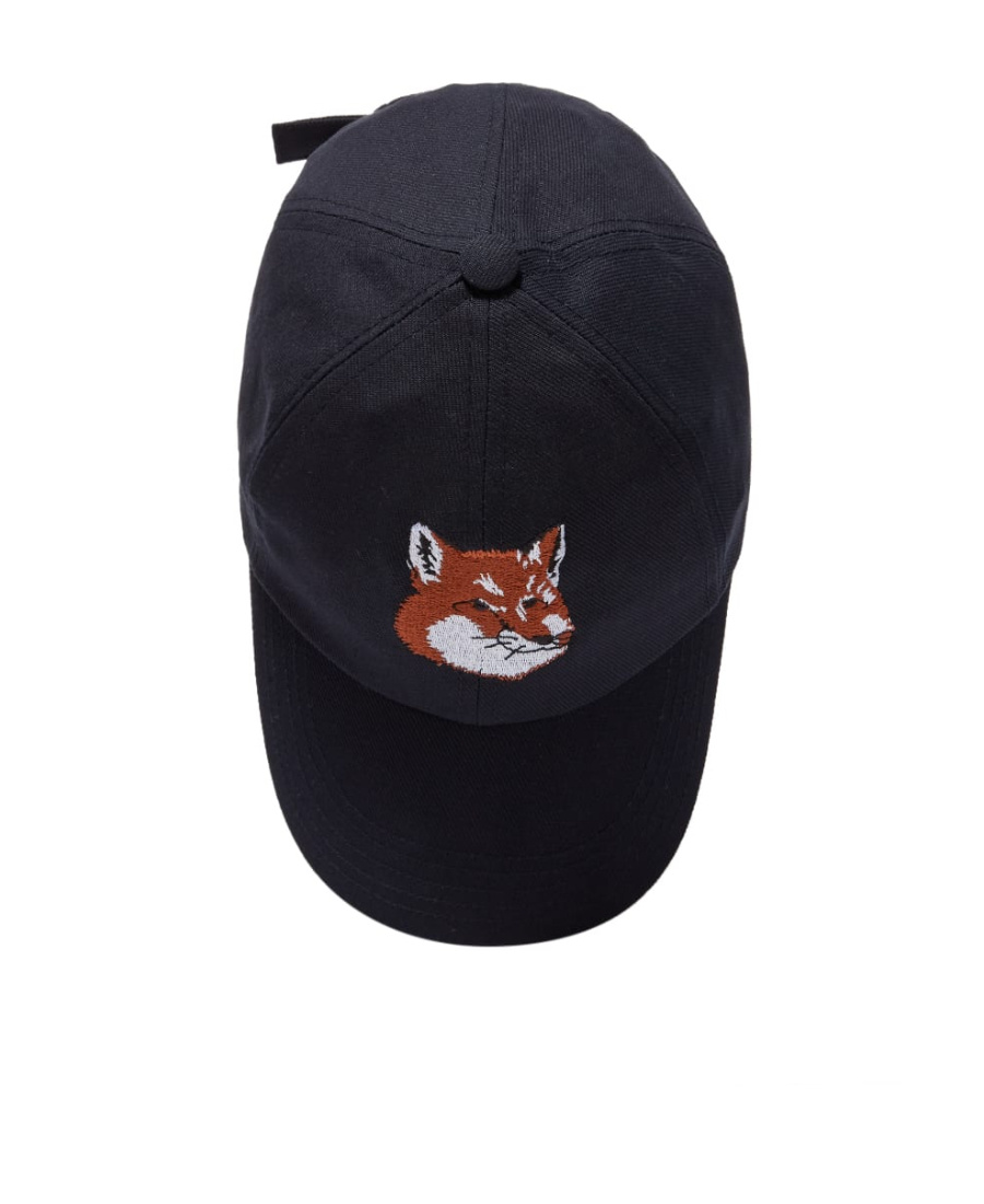 Maison Kitsuné Printed Hat In Black