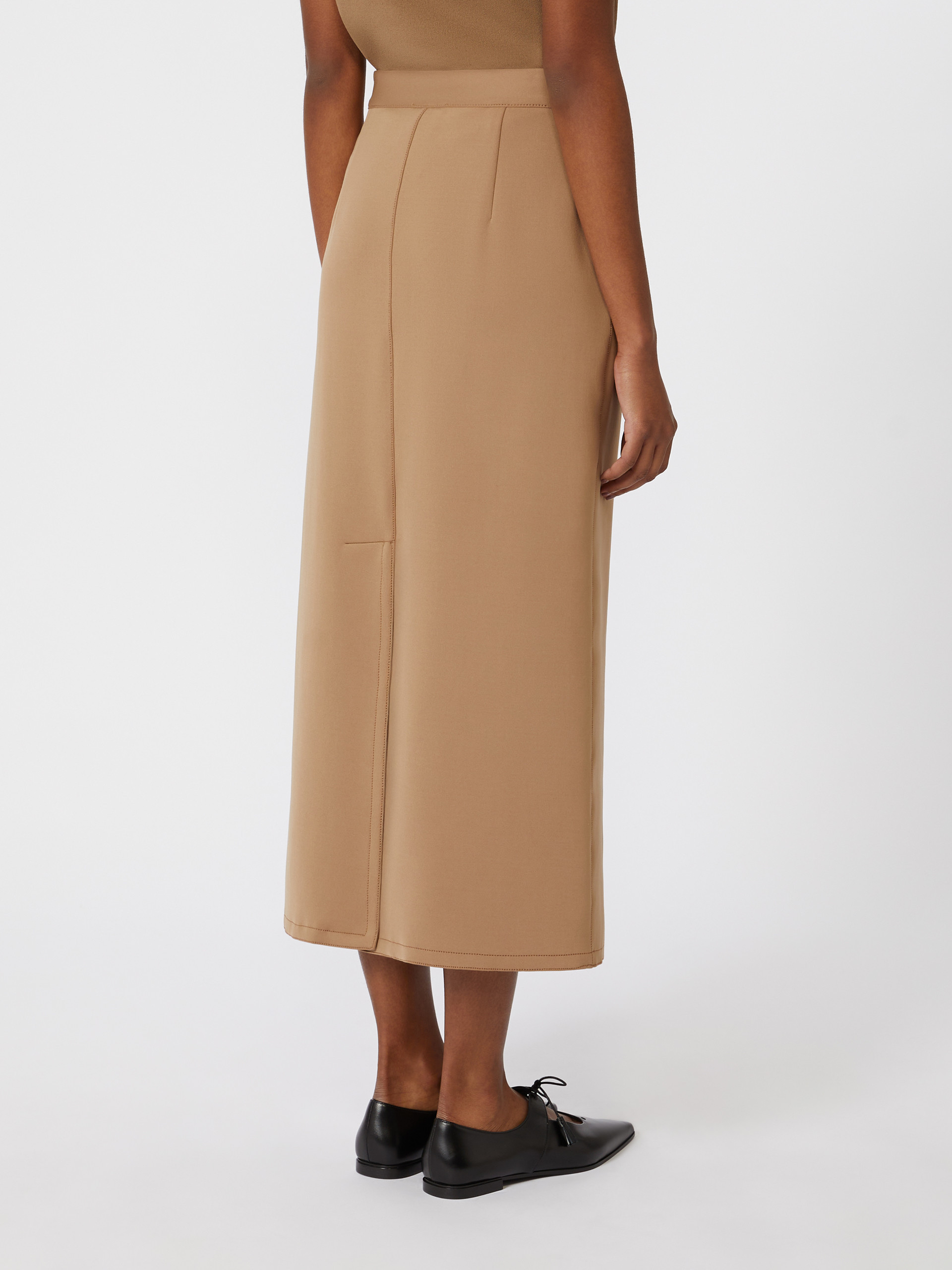 Max Mara Technical Jersey Pencil Skirt In Neutral