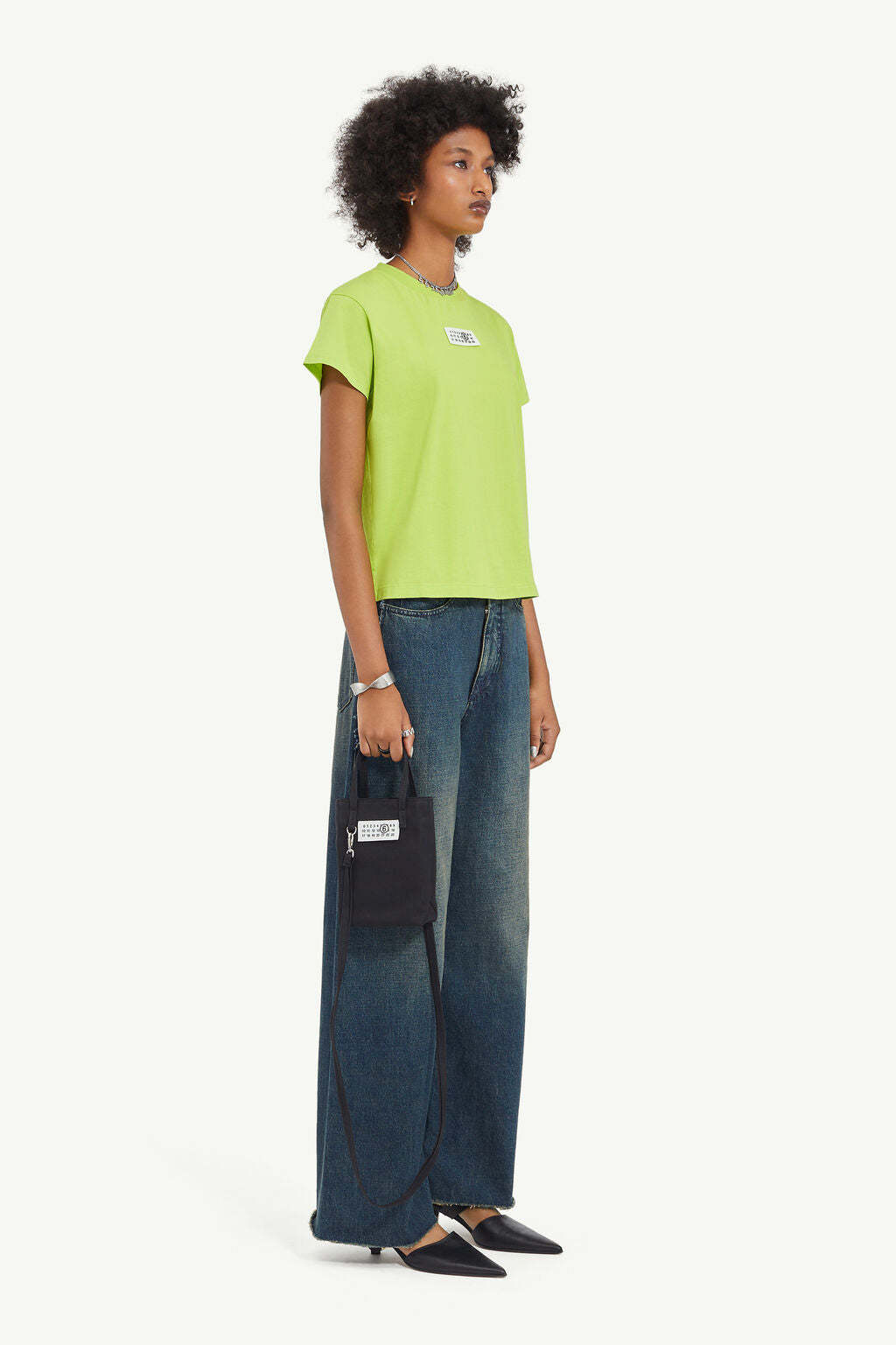 Mm6 Maison Margiela Number-motif Cotton T-shirt In Green
