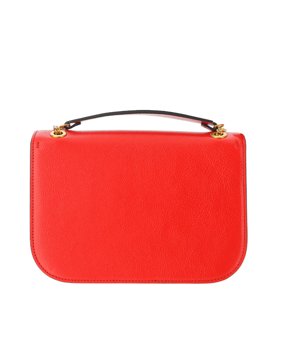 Valentino Cognac Leather Shoulder Bag In Red