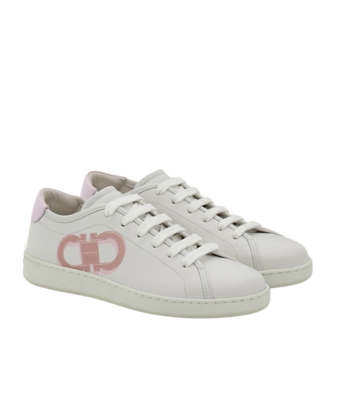 Ferragamo Sneakers In White/pink
