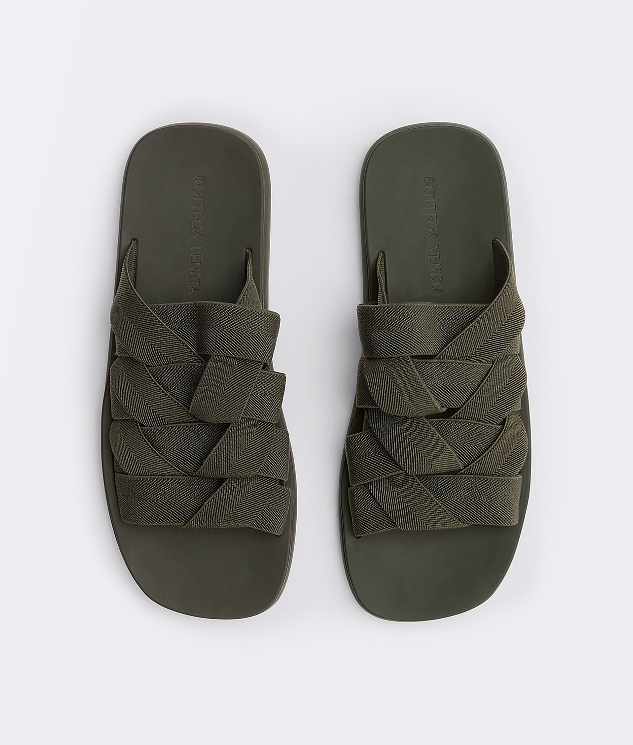 Bottega Veneta Elasticated Intrecciato Slides In Black