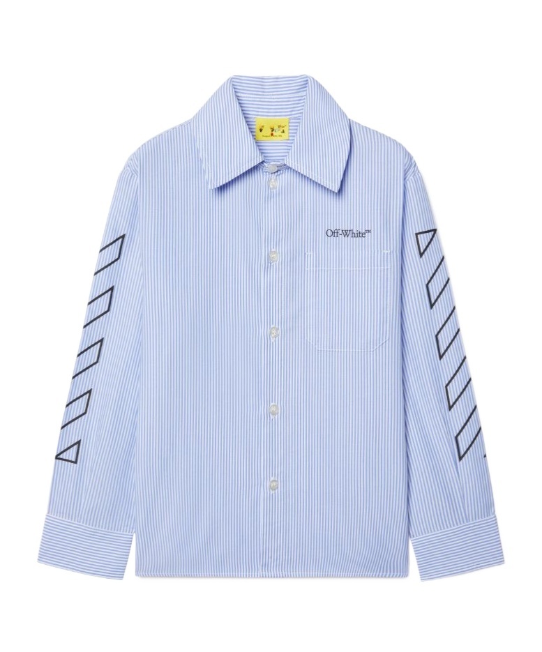 Off-white Diagonal Bookish Shirt In Blue