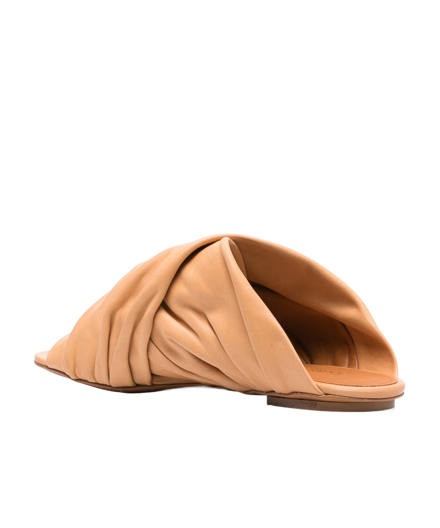 Shop Forte Forte Crossed Flat Slippers In Nude