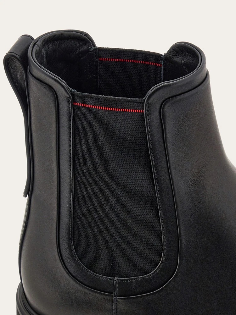 Ferragamo Man Ankle Boots Black Size 9 Calfskin In Black