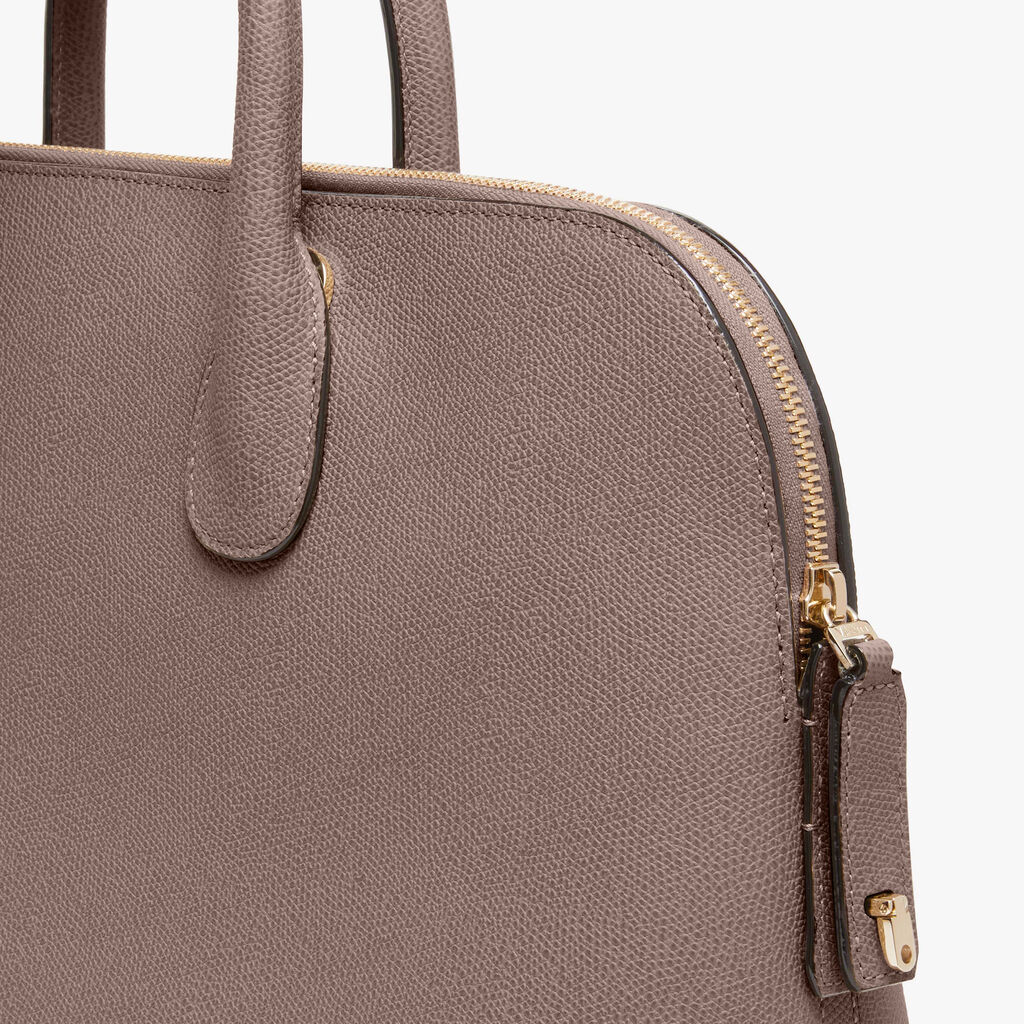 Valextra Large Mylogo Bowling Tote Bag In Brown
