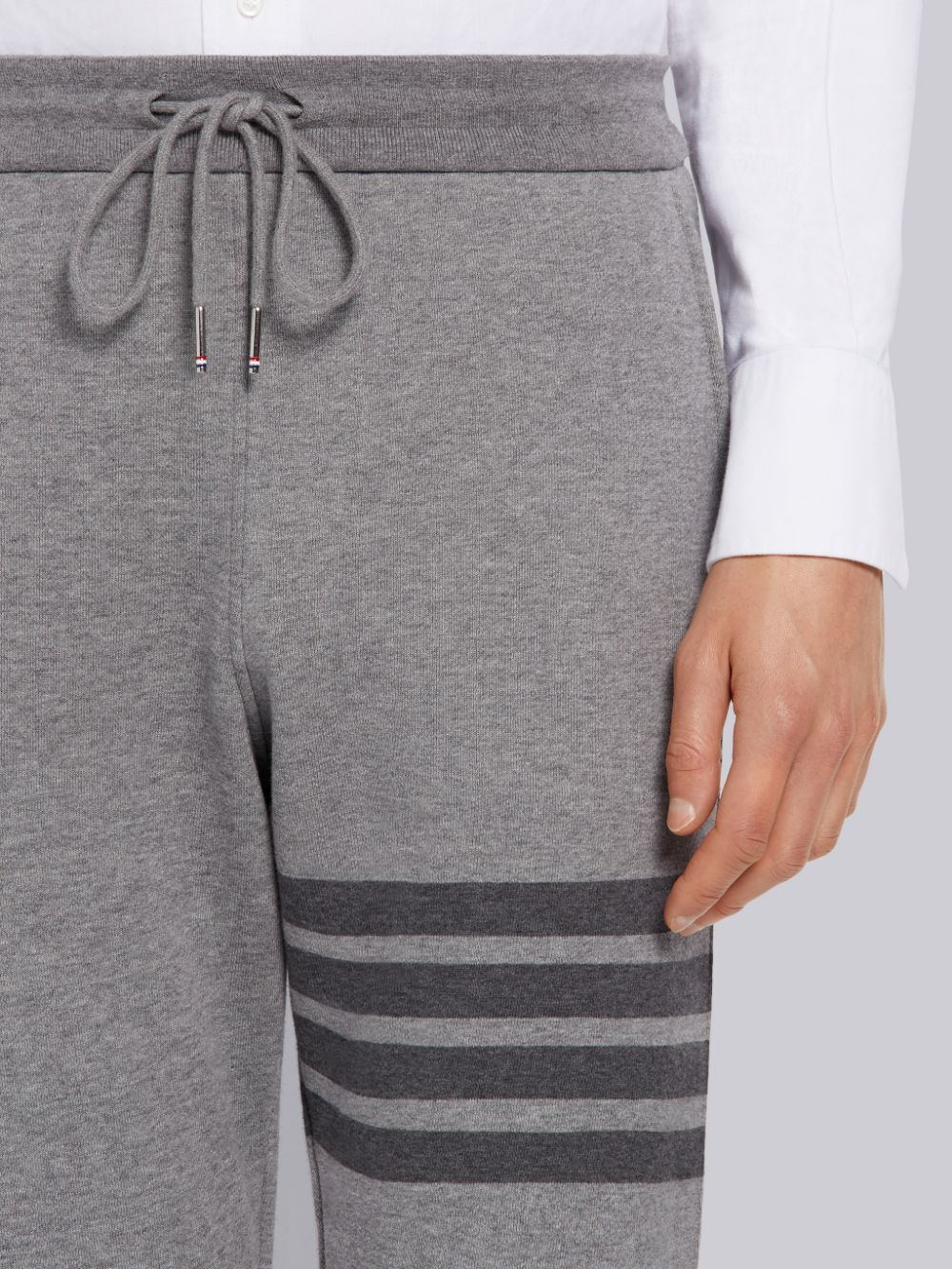 Thom Browne Tonal 4-bar Loopback Track Pants In Gray