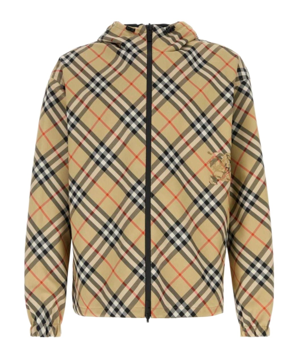 Burberry Men Embroidered Polyester Reversible Jacket In Nude