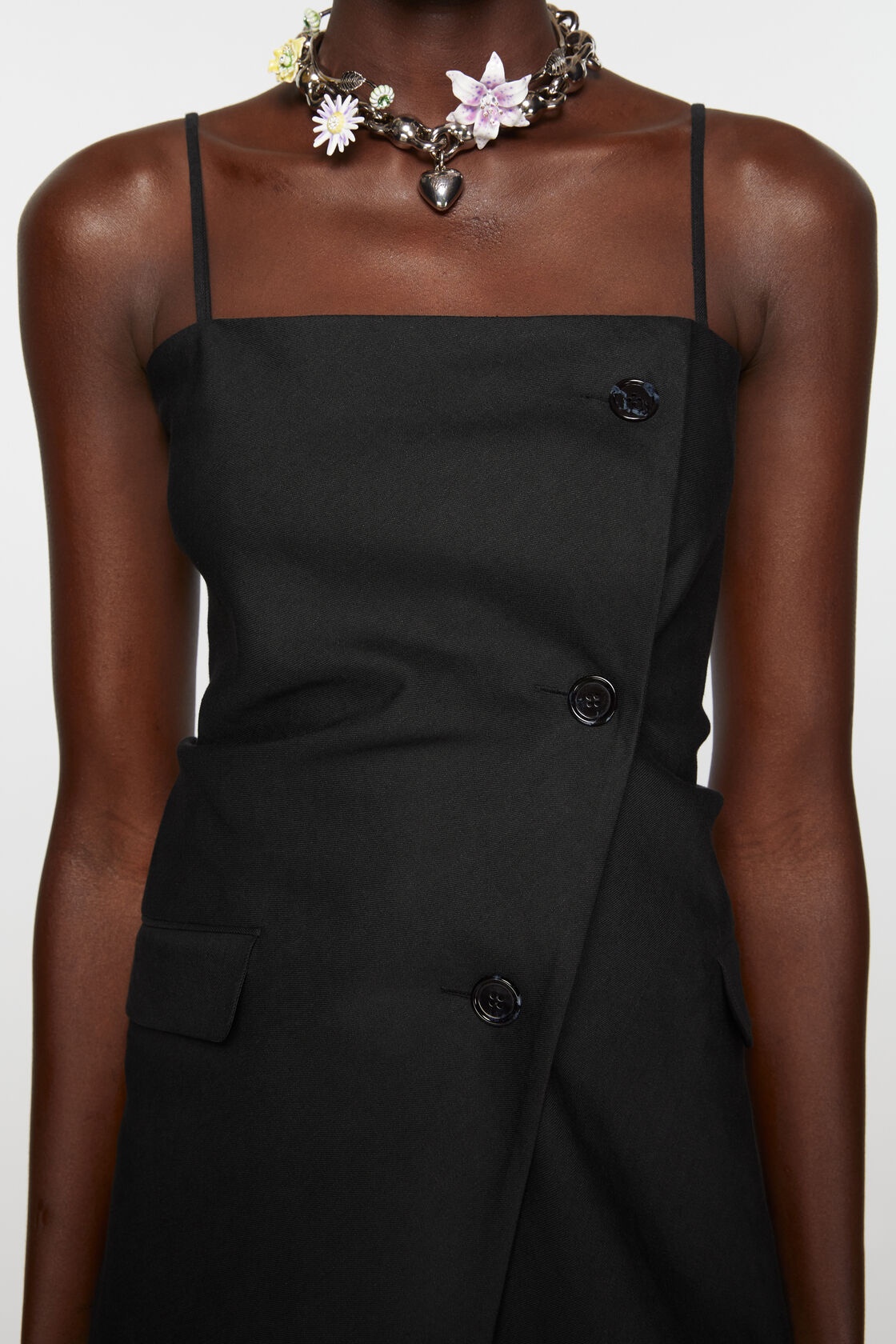 Acne Studios Black Strap Tank Top In Black